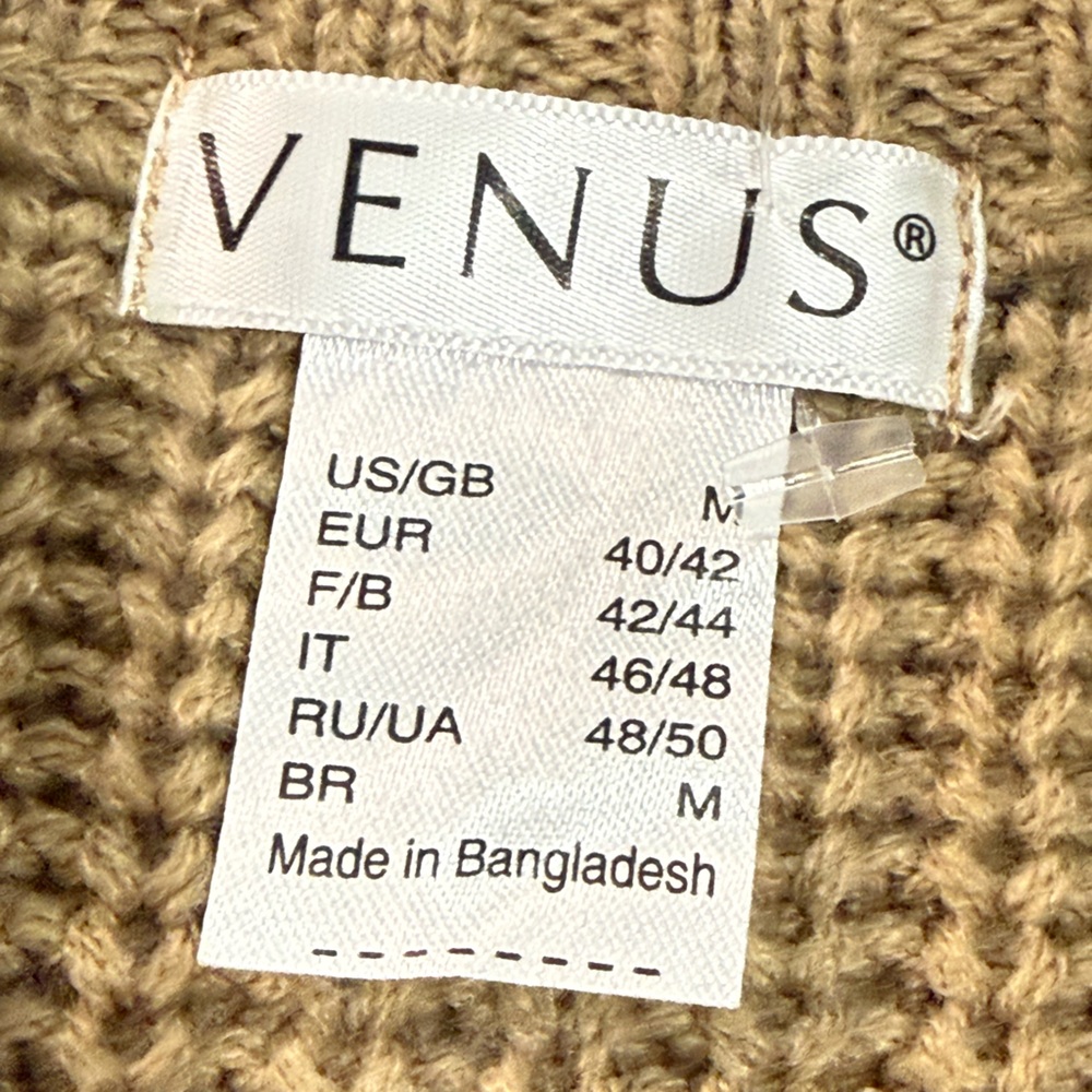 VENUS Long Camel Button-Front Ribbed Cardigan - Picture 8 of 12